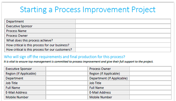 FlowCentric Technologies Process Improvement Project Template